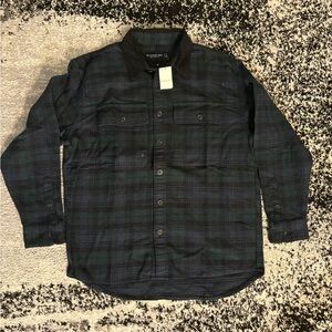 Abercrombie & Fitch 90’s Oversized Shirt - Green and Navy Flannel - Small - NEW